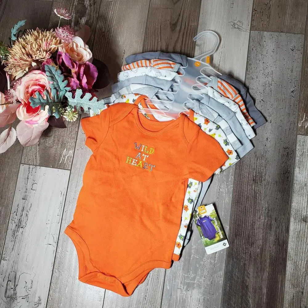 NWT Member's Mark 12M Baby Short Sleeve One-Piece Bodysuit 7-PK